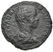 As - Geta, Septimius Severus and Caracalla FELICITAS SAECVLI S C obverse image