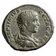 As - Geta CONCORDIA MILIT S C; Concordia obverse image