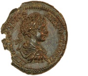 As - Caracalla COS LVD SAEC FEC; Hercules, Bacchus, and Liber obverse image
