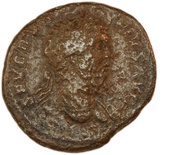 As - Septimius Severus P M TR P XVI COS III P P S C; Genius obverse image