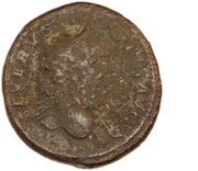 As - Septimius Severus P M TR P XVI COS III P P S C; Victory obverse image