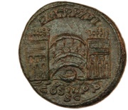 As - Septimius Severus P M TR P XVI COS III P P S C, Rome, 208 reverse image