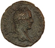 As - Caracalla PROF AVGG PONTIF TR P XI COS III S C obverse image