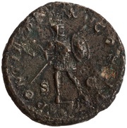 As - Caracalla PONTIF TR P XII COS III S C; Mars, Rome, 209 reverse image