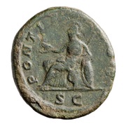 As - Geta PONTIF COS II S C; Minerva, Rome, 209 reverse image