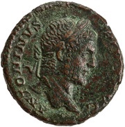 As - Caracalla PONTIF TR P XIII COS III S C; Victory obverse image