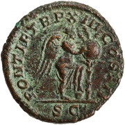 As - Caracalla PONTIF TR P XIII COS III S C; Victory, Rome, 210 reverse image