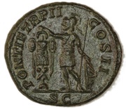 As - Geta PONTIF TR P II COS II S C; Mars, Rome, 210 reverse image