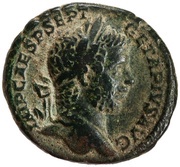 As - Geta PONTIF TR P II COS II S C; Mars obverse image