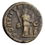As - Geta PONTIF TR P II COS II S C, Rome, 210 reverse image
