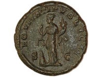 As - Geta AEQVITATI PVBLICAE S C; Aequitas, Rome, 210-212 reverse image