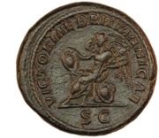 As - Geta VICTORIAE BRITTANICAE S C; Victory, Rome, 210-212 reverse image