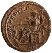 As - Caracalla FORT RED TR P XIIII COS III S C; Fortuna, Rome, 211 reverse image