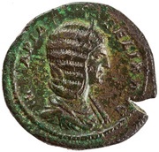 As - Julia Domna SAECVLI FELICITAS S C; Felicitas obverse image