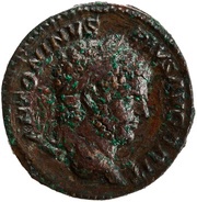 As - Caracalla P M TR P XVI IMP II COS IIII P P S C; Victory obverse image