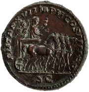 As - Caracalla P M TR P XVI IMP II COS IIII P P S C; Victory, Rome, 213 reverse image