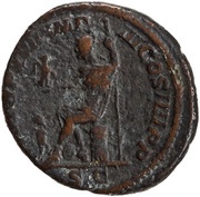 As - Caracalla P M TR P XVII IMP III COS IIII P P S C; Roma and Victory, Rome, 214 reverse image