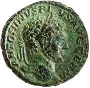 As - Caracalla P M TR P XVII IMP III COS IIII P P S C; Victory obverse image