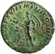 As - Caracalla P M TR P XVII IMP III COS IIII P P S C; Victory, Rome, 214 reverse image