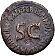 Dupondius T CRISPINVS SVLPICIANVS IIIVIR A A A F FS C, Rome, 18 BC reverse image
