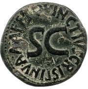 Dupondius T QVINCTIVS CRISPINV IIIVIR A A A F F S C, Rome, 18 BC reverse image