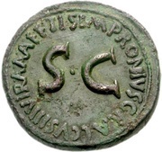 Dupondius TI SEMPRONIVS GRACCVS IIIVIR A A A F FS C, Rome, 17 BC reverse image
