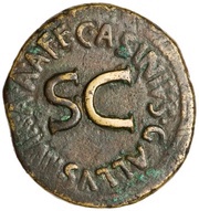 Dupondius C ASINIVS C F GALLVS IIIVIR A A A F F S C, Rome, 16 BC reverse image