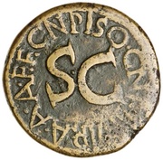 Dupondius CN PISO CN F IIIVIR A A A F F S C, Rome, 15 BC reverse image