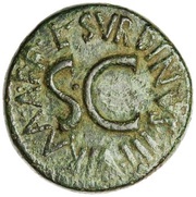 Dupondius L SVRDINVS IIIVIR A A A F F S C, Rome, 15 BC reverse image