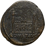 Dupondius - Tiberius ROM ET AVG; altar of Gauls, Rome, 8-10 reverse image