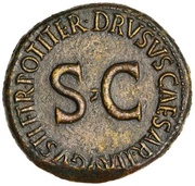 Dupondius DRVSVS CAESAR TI AVGVSTI F TR POT ITER, Rome, 22-23 reverse image