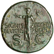Dupondius - Germanicus SIGNIS RECEPT DEVICTIS GERM S C, Rome, 37-41 reverse image