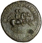 Dupondius - Nero and Drusus Caesar C CAESAR DIVI AVG PRON AVG P M TR POT III P P obverse image