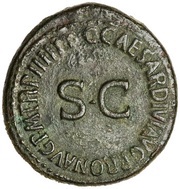 Dupondius - Nero and Drusus Caesar C CAESAR DIVI AVG PRON AVG P M TR POT III P P, Rome, 40-41 reverse image