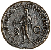 Dupondius - Antonia Minor TI CLAVDIVS CAESAR AVG P M TR P IMP S C, Rome, 41-50 reverse image