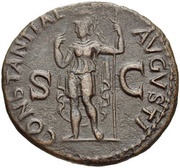 Dupondius - Claudius CONSTANTIAE AVGVSTI SC; Constantia, Rome, 41-50 reverse image