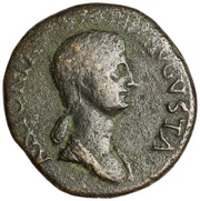 Dupondius - Antonia Minor TI CLAVDIVS CAESAR AVG P M TR P IMP P P S C obverse image