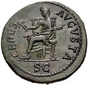 Dupondius - Claudius CERES AVGVSTA S C; Ceres, Rome, 50-54 reverse image