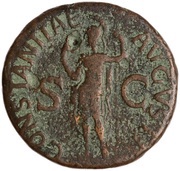 Dupondius - Claudius CONSTANTIAE AVGVSTI S C; Constantia, Rome, 50-54 reverse image