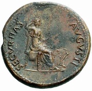 Dupondius - Nero SECVRITAS AVGVSTI; Securitas, Rome, 62-68 reverse image