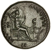 Dupondius - Nero SECVRITAS AVGVSTI S C II; Securitas, Rome, 62-68 reverse image