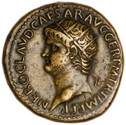 Dupondius - Nero VICTORIA AVGVSTI S C II; Victory obverse image