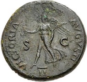 Dupondius - Nero VICTORIA AVGVSTI S C II; Victory, Rome, 62-68 reverse image