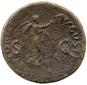 Dupondius - Nero VICTORIA AVGVSTI S C II; Victory, Rome, 62-68 reverse image