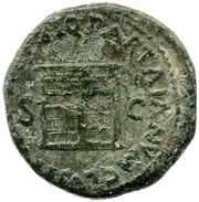 Dupondius - Nero PACE P R TERRA MARIQ PARTA IANVM CLVSIT S C, Rome, 62-68 reverse image