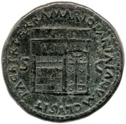 Dupondius - Nero PACE P R TERRA MARIQ PARTA IANVM CLVSIT S C, Rome, 62-68 reverse image