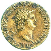 Dupondius - Nero PACE P R TERRA MARIQ PARTA IANVM CLVSIT S C obverse image