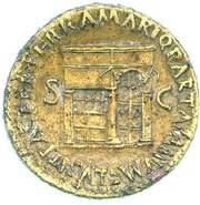 Dupondius - Nero PACE P R TERRA MARIQ PARTA IANVM CLVSIT S C, Rome, 62-68 reverse image