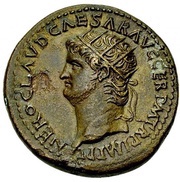 Dupondius - Nero PACE P R TERRA MARIQ PARTA IANVM CLVSIT S C obverse image
