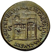 Dupondius - Nero PACE P R TERRA MARIQ PARTA IANVM CLVSIT S C, Rome, 62-68 reverse image